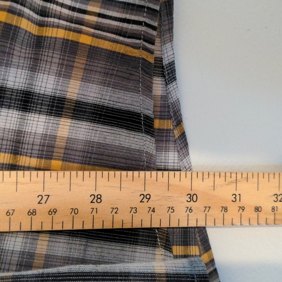 Berkam Shirt Mens XL Grey Black Plaid Western Button Down Cowboy Short Sleeve - Picture 7 of 7